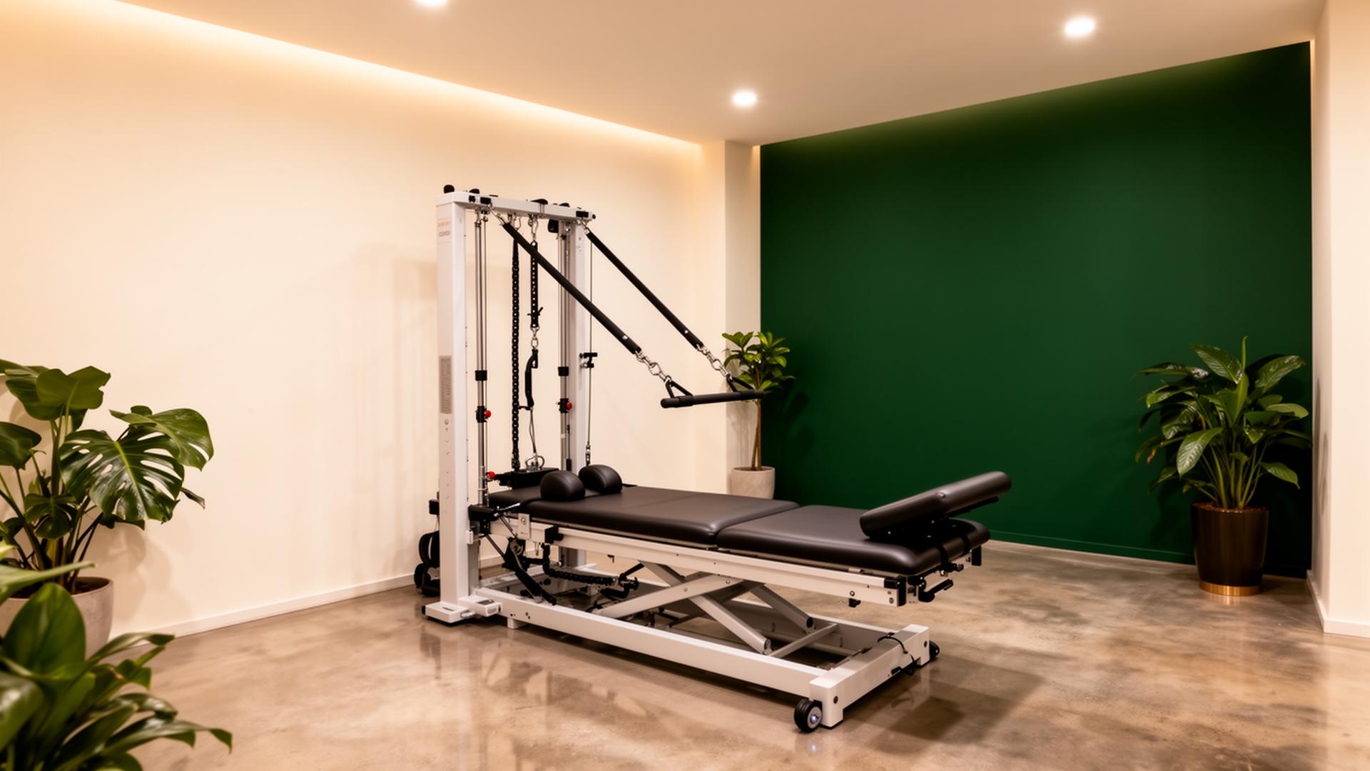 Sala de tratamento ITC Vertebral com equipamentos clínicos e iluminação acolhedora